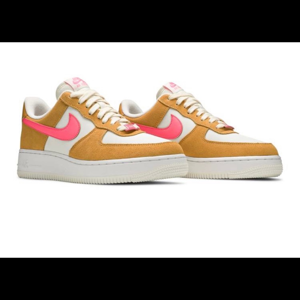 NIKE'S AIR FORCE 1 '07 PUMPKIN SPICE ORANGE AND BUBBLEGUM PINK